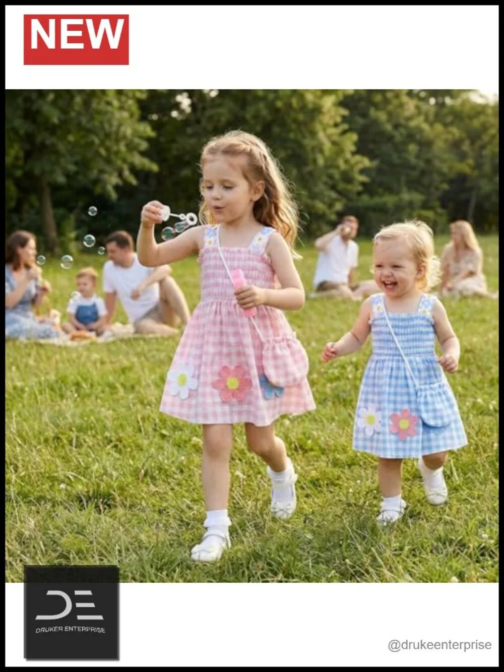 Toddler Girl Sleeveless Square Neck Floral Dress with Matching Bag